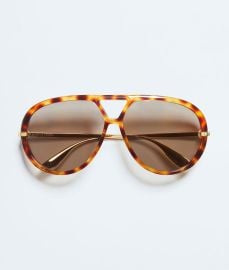 Classic Aviator Sunglasses in Havana/brown at Bottega Veneta